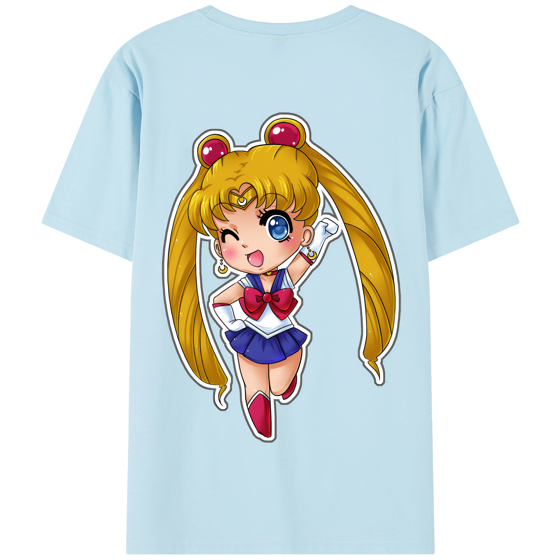 （画像用） 美少女戦士セーラームーン 月野 うさぎ つきの うさぎ Sailor Moon Tsukino Usagi 綿100％半袖Tシャツ（背面プリント）